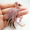 Брошь Pretty Austrians Crystal Flamingo Bird золотистого цвета, розовые аксессуары347s