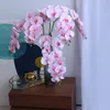 Dekorativa blommor 9 Blommahuvuden Artificiell fjäril Orkid vardagsrum Dekoration Po Props Fake Phalaenopsis Table Decor Wedding