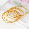 Bangle 3mm6pcs Dubai Jóias para Mulheres Indian Bangles África Bola Jóias Cor de Ouro Pulseira Etíope Casamento Noiva Presente 231012