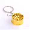 Nyckelringar Lanyards Metal Wheel Hub Key Rings Sports Car Keychain Pendant Sier Gold Fashion Jewelry Bag Hangs Drop Ship Fashion Acces Dhsuf