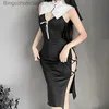 Tema kostym sexig nunna cosplay halloween flicka kom kaii erotiska kläder nya anime goth rollplay outfit kvinna vintage hög slits klänning suitl231013