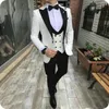 Men's Suits Latest Coat Pant Designs Ivory Man Wedding Groom Tuxedo Slim Costume Homme Mariage BlazerTerno Masculino 3Piece