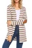 Women's Trench Coats Autumn And Winter Fashion Trend Slim Fit Long Sleeve Stripe Arm Patch Cardigan Casual Coat
