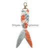 Key Rings Handwork Cotton Rope Knit Fish Mermaid Key Rings Handbag Hangs For Women Men Fashion Jewelry Will And Jewelry Dhwzj