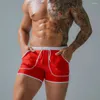 Homens de banho de secagem rápida boxer shorts homens impressão maiô push pad cintura baixa sexy troncos de natação verão banho praia wear surf