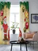 Curtain Santa Claus Decorations and Colored Balls Window Curtain for Bedroom Living Room Christmas Curtains Kitchen for Window Drapes 231012