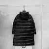 Лидер продаж, модные женские пуховые парки, зимняя длинная куртка-пуховик с буквенным принтом Monclair, дизайнерское теплое облегающее платье, женственное пальто