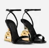 Famous Summer Keira Sandals Shoes Women Patent Leather Pop Heel Gold-plated Carbon Lady Sexy Sandalias Party Dress Comfort Walking EU35-42 BOX