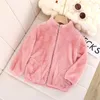 Jackor Fleece Coat for Kids Winter 2024 Barn Ytterkläder Boy Keep Warm Jacket Pink Black Baby Girls Autumn Spring Top