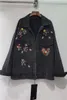 Kvinnors jackor jacka kvinnor 2023 Autumn Heavy Love Colorful Crystals pärlor Löst smal lapel denimrock mode långärmad jeanrockar