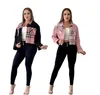Varumärkesdesigner Kvinnor Autumn New Corduroy Pink Coats Women Plaid Patchwork Casual Jacka Lapel Single Button Short Outerwear Q635GG#