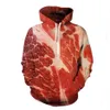 Novos homens mulheres carne carne engraçado impressão 3d moda treino hip hop calças hoodies t013260z