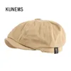 Berets kunes bawełniany ośmioboczny kapelusz beretów czapki dla mężczyzn czapka retro designer czapki brytyjska casual sboy hat Summer Sun Cap Boina 231013