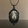 Pendanthalsband Herrkvinnor Dark Style Gothic Forest Cross Glass Halsband Retro Elegant mångsidig smycken Gift3346