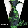 Bow Ties Ricnais moda 8 cm męski krawat męski czerwony zielony Paisley Floral Sandkershief krawat kombinezonu