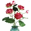 Decorative Flowers 105cm Rose Rui Artificial Flower Factory Direct Sales Single Branch For Buddha Temple Home Decoration Lotus