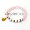 MG0657 New Arrival Design Rose Quartz Lotus Bracelet Natural White Howlite Yoga Bracelet High Quality Balance Mala Bracelet235q