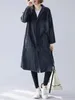 Costumes pour femmes Vintage Denim coupe-vent veste printemps et automne coréen grande poche tempérament revers cou long jean Blazer manteau Z2958