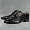 Bout rond classique hommes Oxfords mocassins marron noir mocassins Derbies couleur unie à lacets chaussure de conduite italien professionnel chaussures formelles bas haut luxueux