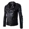 Men's Leather Faux PU Jacket Men Zip Lapel Collar British Punk Rock Outwear Coats Vintage Winter Thick Warm Casual Motorcycle Jackets 231012