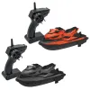 Barco a motor RC de alta velocidade 2.4G envia km/h remoto para brinquedo de água do lago