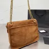 Vender clásico cuerpo cruzado bolsos de hombro mujeres y-letra gamuza bolsa de mensajero dama marca cadena de oro bolsos de diseñador cartera 231013