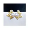 220907003 Diamondbox -Jewelry Earrings Ears Studs White Pearl Sterling 925 Silver Rhinestone Star Zirconia aka 6-6 5 mmラウンドPenda248l