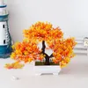 Flores secas planta artificial bonsai plástico pequeno vaso de árvore planta falsa flor vasos ornamentos para casa sala mesa jardim hotel decoração 231013