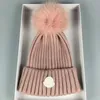 Designer Fall and Winter Knitted Beanie men's and women's casual hats high-quality Chunky Knit Thick Warm faux fur pom Beanies Hats Female Bonnet Beanie Caps 20 colors8