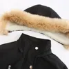Женские плащи, зимняя куртка, женские утолщенные кашемировые хлопчатобумажные съемные шапки, плюшевые куртки