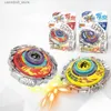 Spinning Top Nova Batalha Gyro Pull-out Transmitter Alloy Rotary Spinning Top Beyblade Burst com lançadores de cordas para brinquedos infantis Presentes infantis Q231013