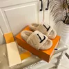 Luxury Slides wool Fur slippers Women Sandals ladies Fashion Designer fluffy fuzzy slippers Winter Indoor casual Sneaker shoes mule Rubber flip flops Sandals