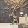 Wallpapers personalizado papel de parede europeu 3d estereoscópico em relevo abstrato beleza corpo arte fundo pintura sala de estar quarto ho dh7wh