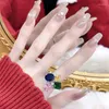 Clusterringen Geïndividualiseerde geometrische roze/groen/gele/geel/blauwe zirkonia -ring voor vrouwen prom feest mode sieraden persoonlijkheid cadeau g1834