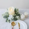 Decorative Flowers 25cm Wedding Candlestick Artificial Silk Flower Wreath Fake Hydrangea Garland Centerpiece Candle Holder Party Table