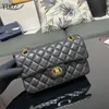 Designer Bag Shoulder Bags Tote Bags Classics Flap Luxury Fashion Classics Caviar Handbag Check Velour Thread Purse Double Letters Solid Hasp Waist Square