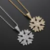 Iced Brass CZ SNOW Pendant&Necklace pink color Women And Men Rock Jewelry party gift CN2231237W