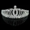 Haarspeldjes GETNOIVAS Fonkelende Strass Kroon Vrouwen Zilver Kleur Tiara Luxe Handgemaakte Hoofdband Bruid Bruiloft Jewelr2604