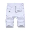 Summer Mens Denim Slim Casual Knee Length Short Hole Jeans For Men Straight Bermuda Masculina White Black Red312J