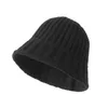 Baskar ull stickad hink hatt mjuk varm fiskare beanie cap kvinnor slouchy vinter virkning skalle för hösten