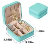 Schmuckschatullen 1PC Mini Schmuck Organizer Display Reise Schmuck Reißverschlussetui Boxen Ohrringe Halskette Ring Tragbare Schmuckschatulle Lederaufbewahrung 231012