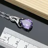 Wedding Jewelry Set Bride 925 Silver Sets Purple Amethyst Gemstone Earrings Rings Fashion Accessories Wdding Necklace Drop 231012