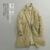 Men's Jackets Winter Japanese Retro Long Jacket Army Green Coat Plus Size Men Parka Autumn Puffer Overcoat 231012