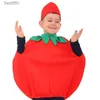 Thema Kostüm Kind Tomate Cosplay Overalls Halloween Karneval Lustige Kinder Obst Gemüse Tomate Cos für Weihnachten Schule Drama KleidungL231013