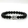 BPPCCR 8mm Onyx steen Goud-kleur Glanzend CZ Boeddha hoofd Mannen Chakra Energie Yoga Armbanden Lucky Pulseira Anil Arjandas264q