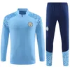 2024 New Mans Tracksuit Citys Haaland Half Zip Training Suit Men Kids 24/25 Football de vêtements de sport à manches longues 2025 Garçons Girls survivant Foot Chandal