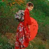 Этническая одежда, красное японское традиционное кимоно, платья Харадзюку, длинные халаты хаори, юката, платье аодай, костюмы для косплея, восточные FF2874