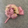 Fleurs décoratives marié homme boutonnière mariée femmes poignet corsage artificiel main mariage fleur accessoires bal fête costume décoration