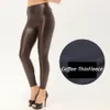 Women's Leggings 4 Colors Stretch Women's PU Faux Leather High Waisted Legging Fleece Pants Girl Outfits Brown Black Wine Red Green S-5XL 231013