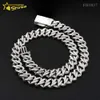 Ny ankomst toppkvalitet 15mm hiphop 925 Sterling Silver Luxury Baguette Iced Out Moissanite Diamond Cuban Link Chain